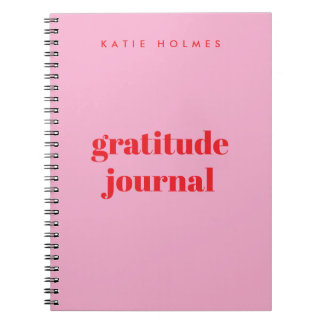Caderno Espiral Cor de fundo sólida personalizada e nome