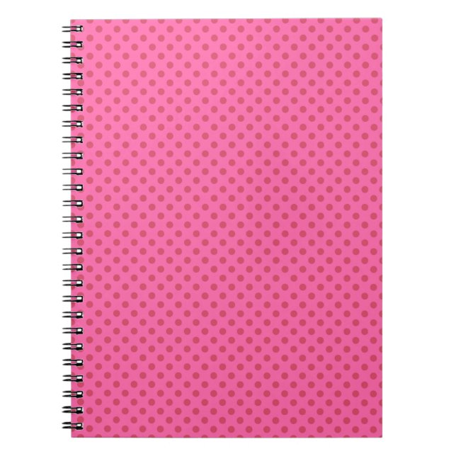 Caderno Espiral cor-de-rosa bolinhas, retrô (Frente)