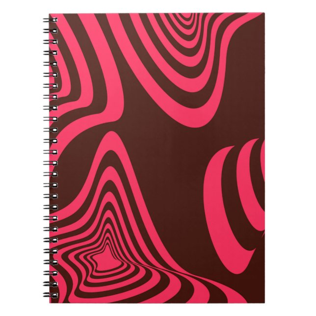 Caderno Espiral Cor-de-rosa, óptica, tenda, forma geométrica abstr (Frente)