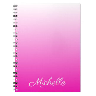 Caderno Espiral Cor-de-rosa quente mbre gradiente de dois tons per