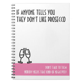 Caderno Espiral Cor-de-rosa-rosa largo do Prosecco Lover
