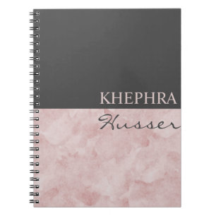 Caderno Espiral Cor-De-Rosa Simples E Nome Da Cinza
