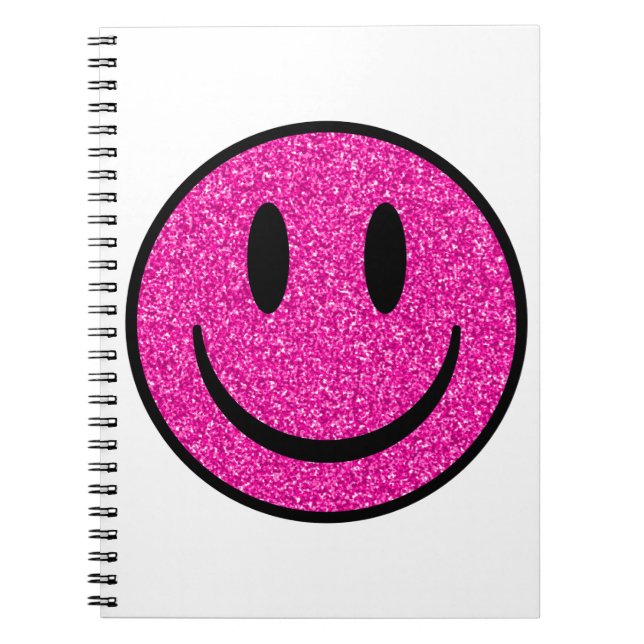 Caderno Espiral Cor-de-rosa - Sorriso brilhante (Frente)