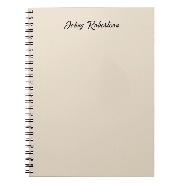 Caderno Espiral Cor elegante simples cor de amêndoa profissional m (Frente)