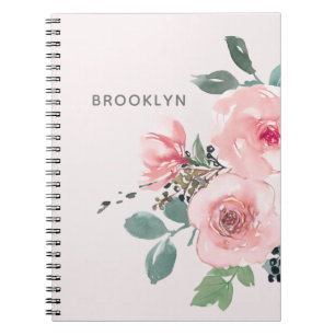 Caderno Espiral Cor Flórida Rosa Esbranquiçada Bonito