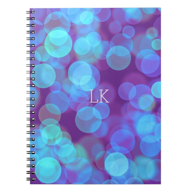 Caderno Espiral Cor flutuante da turquesa bonito (Frente)