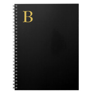 Caderno Espiral Cor Monograma Moderno Dourado Adicionar Nome Inici