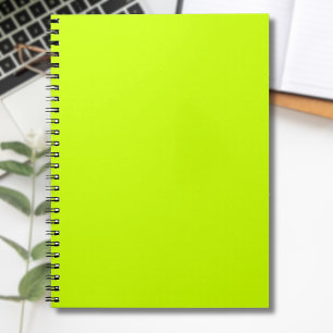 Caderno Espiral Cor Sólida Amarela Limão Neon   Clássico