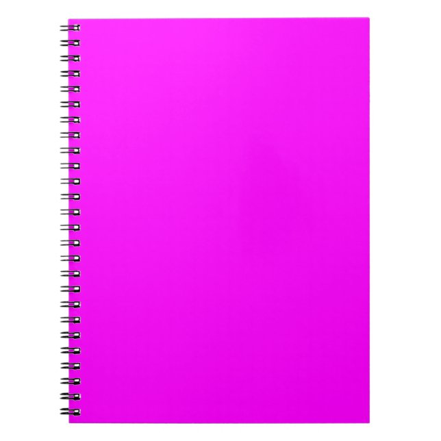 Caderno Espiral Cor Sólida Fuchsia | Elegante Clássico (Frente)