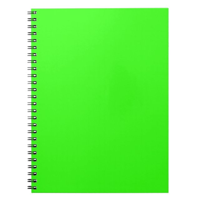 Caderno Espiral Cor Sólida Neon Verde | Clássico (Frente)