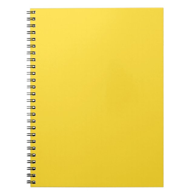 Caderno Espiral Cor Sólido Amarelo Sol | Elegante Clássico (Frente)