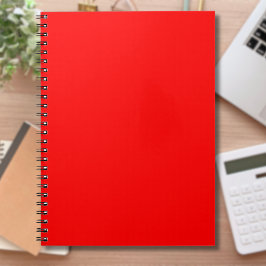 Caderno Espiral Cor Sólido Vermelha | Clássico | Elegante | Evoluç