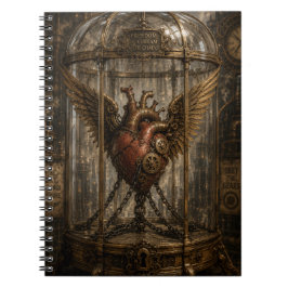 Caderno Espiral Coração acorrentado Steampunk