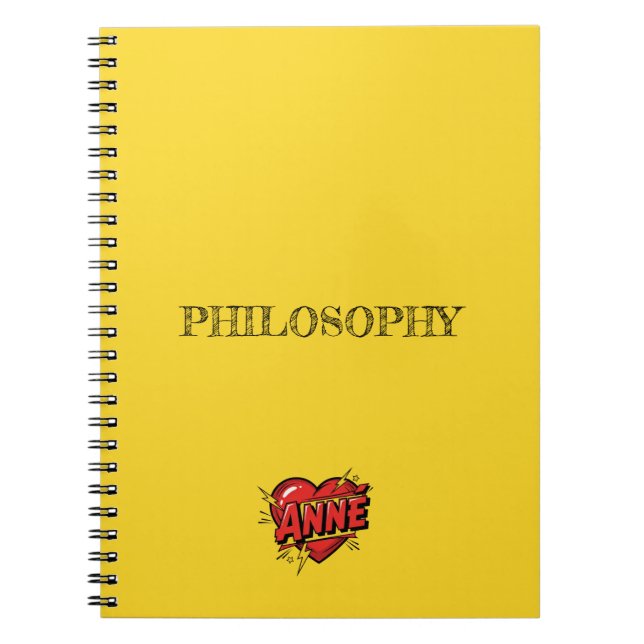 Caderno Espiral Coração Amarelo Anne (Frente)