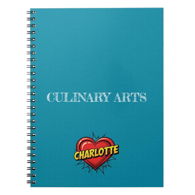 Caderno Espiral Coração Azul Charlotte (Frente)