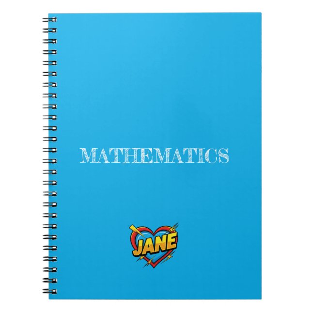 Caderno Espiral Coração Azul Jane (Frente)
