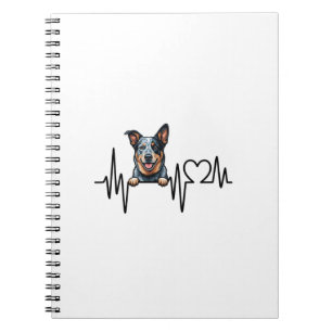 Caderno Espiral Coração Batimento Cadência Ecg Pata Cão Boi Austra