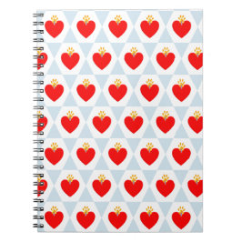 Caderno Espiral Coração Bonito com Padrão de Pata