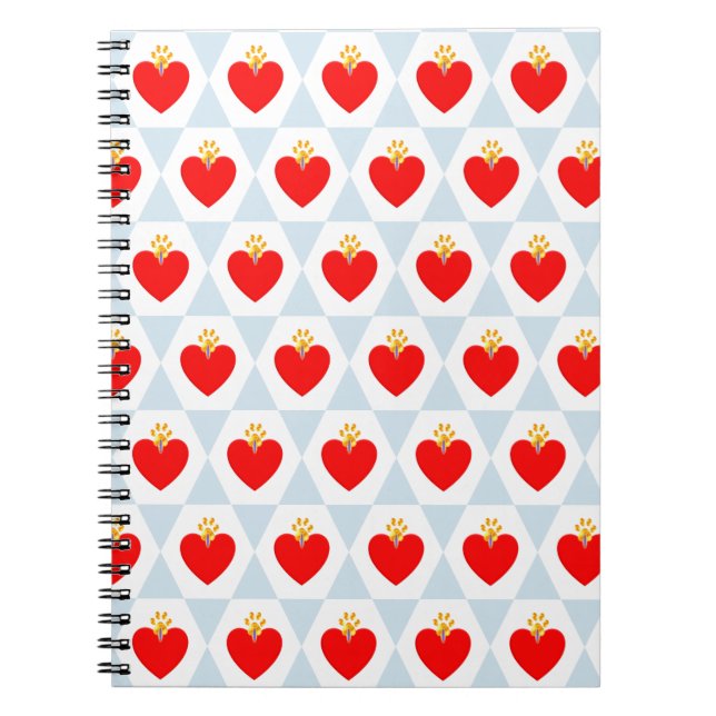 Caderno Espiral Coração Bonito com Padrão de Pata (Frente)