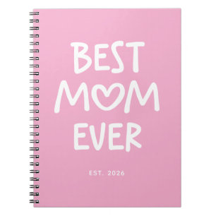 Caderno Espiral Coração Caprichoso Rosa e Branco Melhor Mãe de Tod