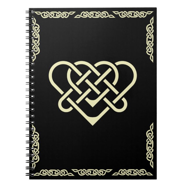 Caderno Espiral Coração celta com borda violeta (Frente)