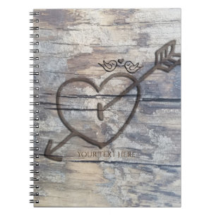 Caderno Espiral Coração Cerrado em Aves de Amor Rústicas