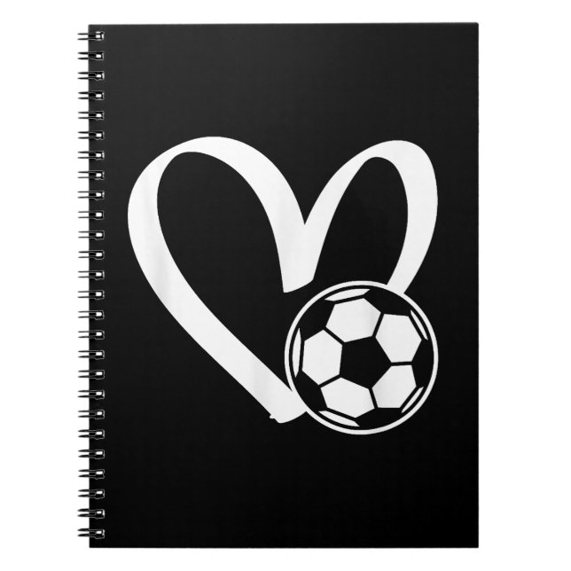 Caderno Espiral Coração da Bola do Futebol (Frente)