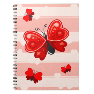 Caderno Espiral coração da borboleta