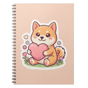 Caderno Espiral Coração de Cachorro Shiba Inu Kawa