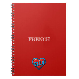 Caderno Espiral Coração de Ella Vermelho