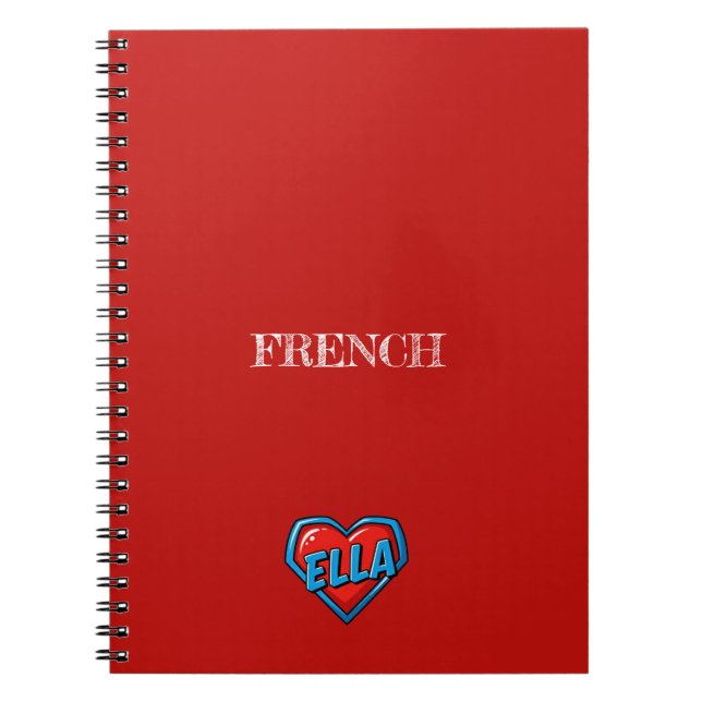 Caderno Espiral Coração de Ella Vermelho (Frente)