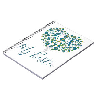 Caderno Espiral Coração de Flor