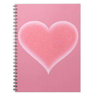 Caderno Espiral Coração distorcido cor-de-rosa customizável