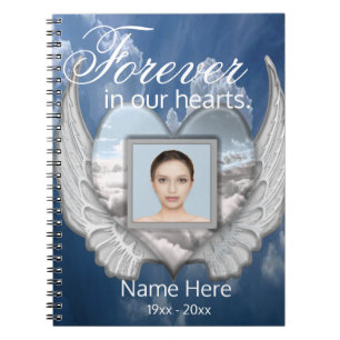 Caderno Espiral Coração do Anjo do Memorial Personalizado Adiciona