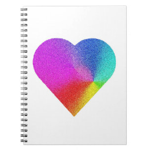 Caderno Espiral Coração do arco-íris