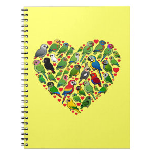 Caderno Espiral Coração do papagaio