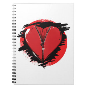 Caderno Espiral Coração do Zipper