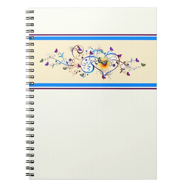 Caderno Espiral Coração e borboletas (Frente)