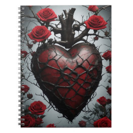 Caderno Espiral Coração e Rosas