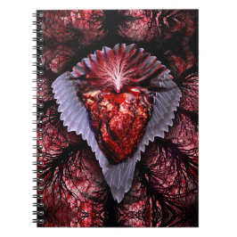 Caderno Espiral Coração em chamas