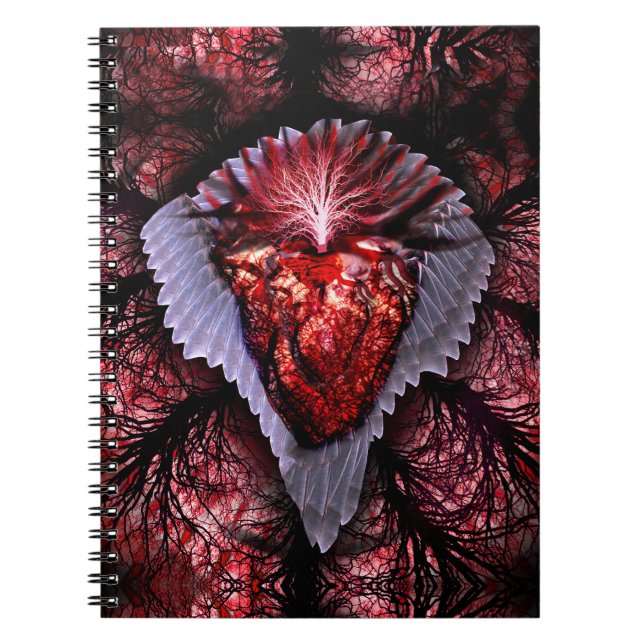 Caderno Espiral Coração em chamas (Frente)