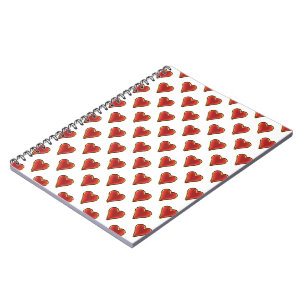Caderno Espiral Coração Engraçado Padrão de ouro vermelho + seu tr