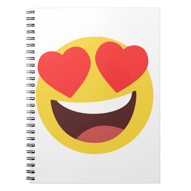 Caderno Espiral Coração Olhos Emoji (Frente)