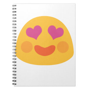 Caderno Espiral Coração Olhos Emoji