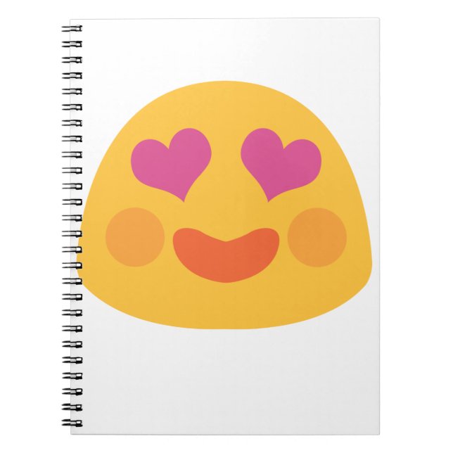 Caderno Espiral Coração Olhos Emoji (Frente)