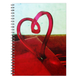 Caderno Espiral Coração Plástico