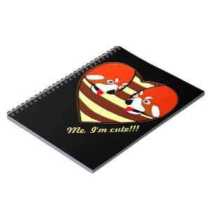 Caderno Espiral Coração Red Panda Love
