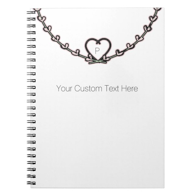 Caderno Espiral Coração Rústico Rosa Vinha Personalizado Chic (Frente)
