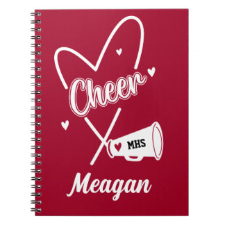 Caderno Espiral Coração Simples para Cheerleader Animado
