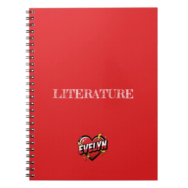 Caderno Espiral Coração Vermelho Evelyn (Frente)